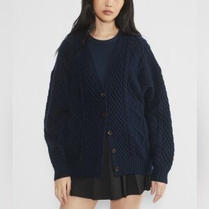 Aritzia Sunday Best Peggy Cardigan in Admiral Navy Blue